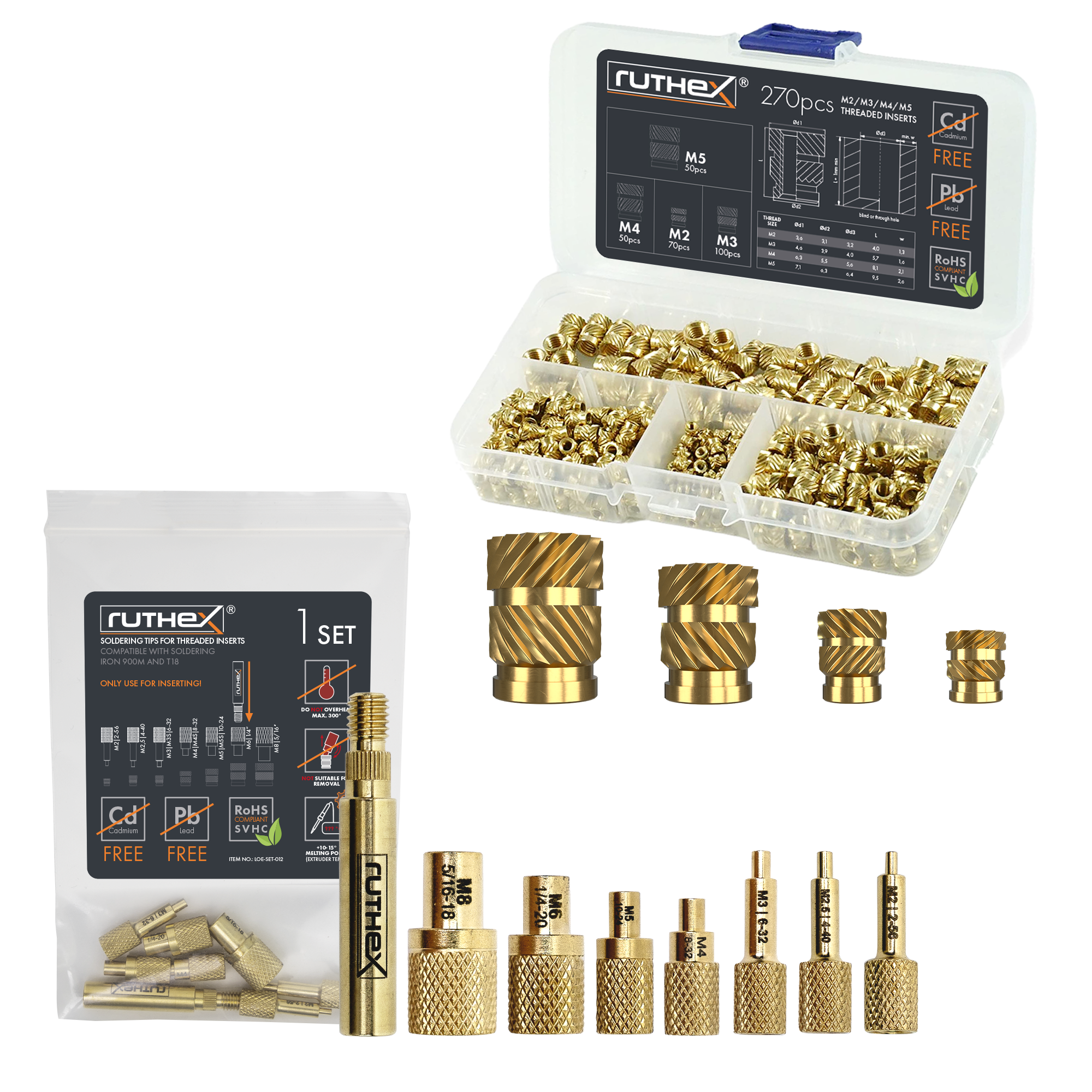 Outil Insertion Thermique Qqmora Pointe De Fer à Souder Jeu De Pointes De Fer à Souder Sans Plomb, 10 Pièces, Accessoire D Pointes Fer à Souder Inserts