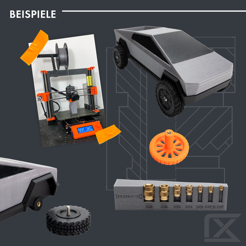 ruthex M6 Gewindeeinsatz SHORT – 25 Stück RX-M6x6.8 Gewindebuchsen aus Messing – stabile Einpressmutter für Kunststoffteile – durch Wärme in 3D-Druck-Teile aus Kunststoff einsetzbar