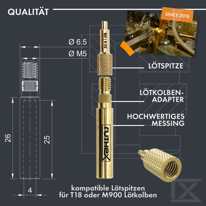 ruthex M2 + M3 + M4 + M5 Gewindeeinsätze Sortimentskasten + Lötspitzen Set – 70 + 100 + 50 + 50 Stück Messing Gewindebuchsen für 3D Druck-Teile aus Kunststoff