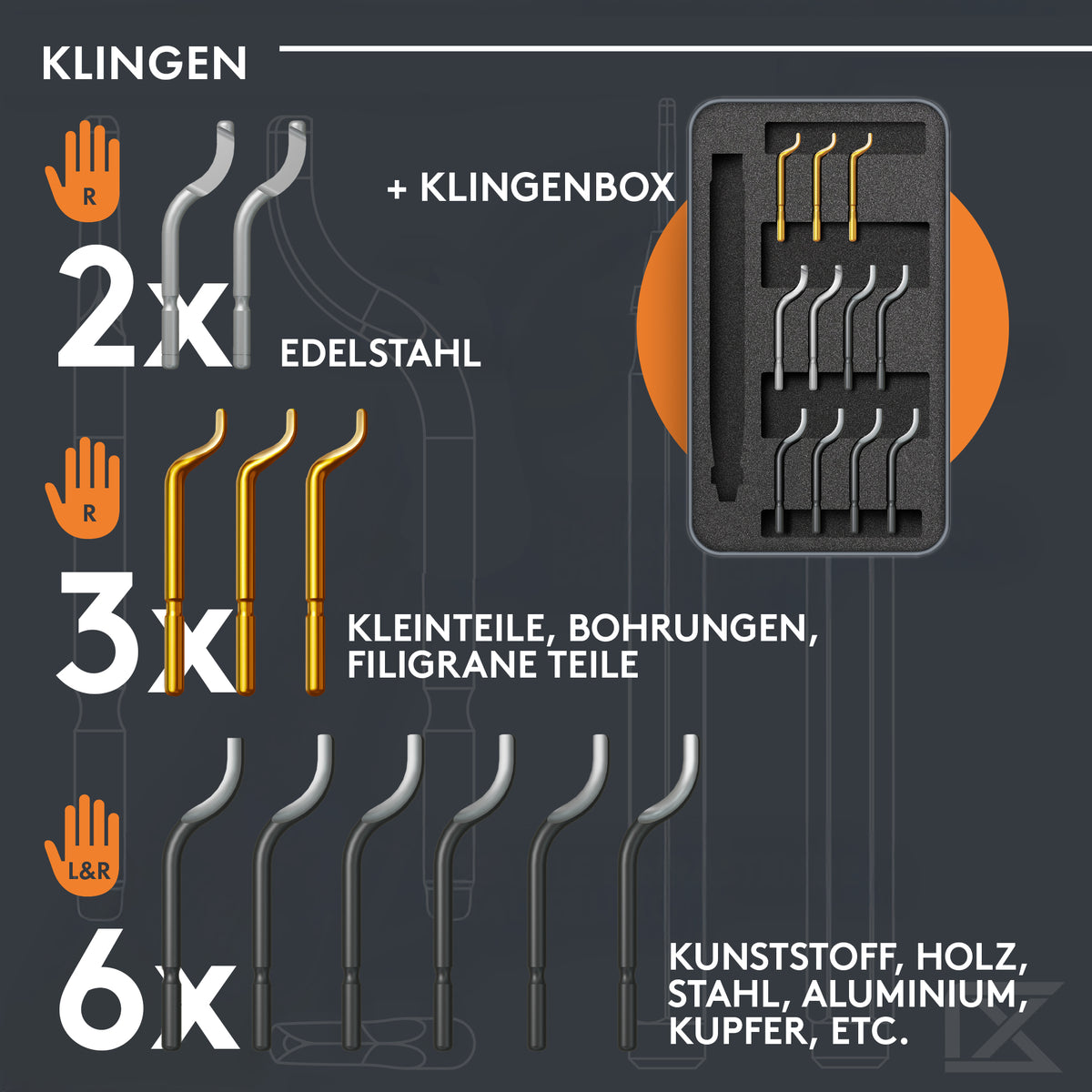 HAWILLOSCH 10er Set Edelstahl Entgraterklingen - Präzisionswerkzeuge Für Metall