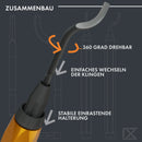 ruthex Entgrater in Metallbox inkl. 11 Klingen für Kunststoff, Metall, Edelstahl - ideal im 3D Druck - Handentgrater mit Griffstaufach - zusätzliche titanbeschichtete Entgraterklingen für Bohrungen