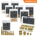 ruthex Komplettset M2 + M3 + M4 + M5 Sortimentsbox - M2,5 + M6 + M8 Gewindeeinsatz – M3S + M4S + M5S Short + 1/4 Zoll Gewindebuchsen + Lötspitzen Set