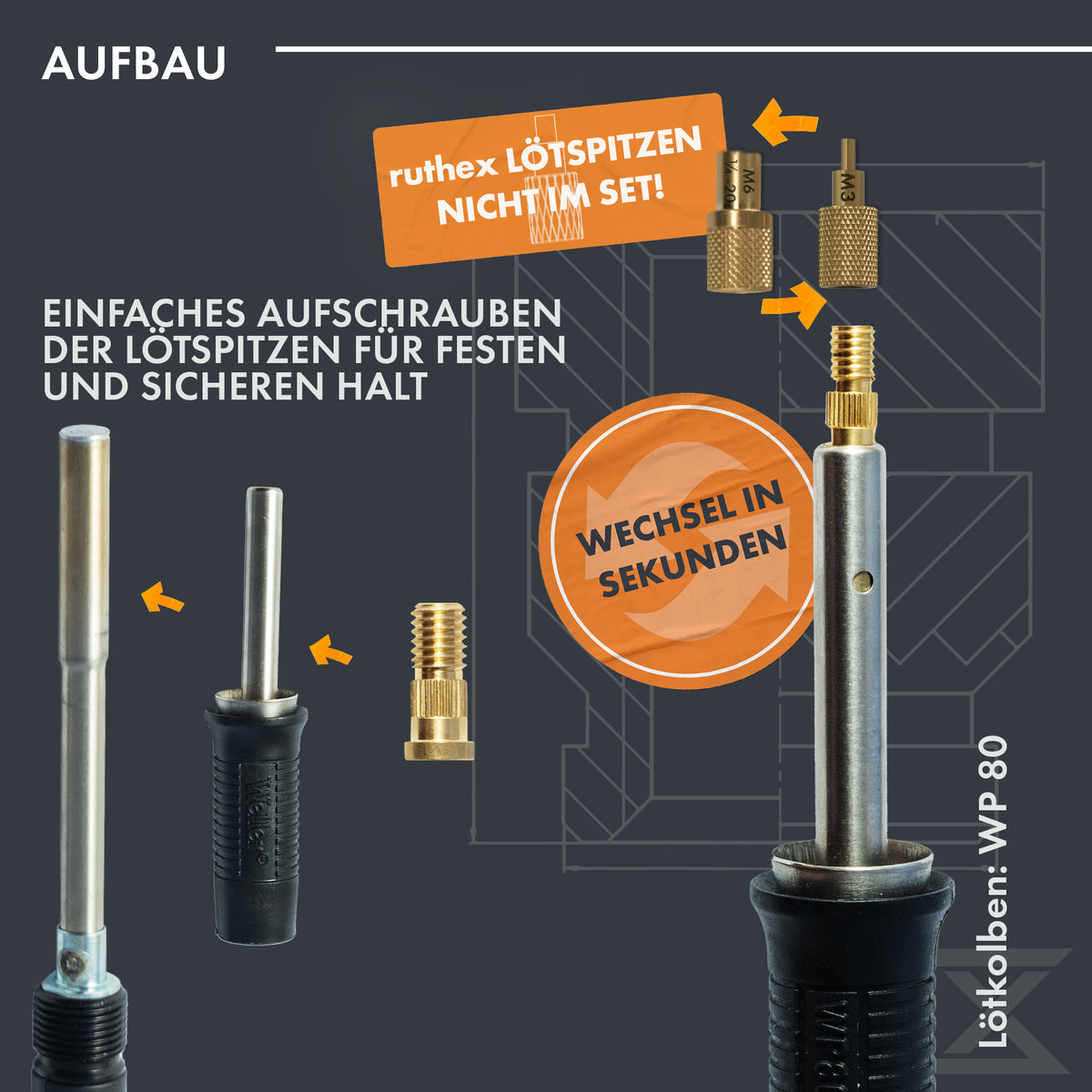 Produktbild von Gewindeeinsätze Lötspitzen Set, Lötkolben Einschmelzhilfen 3d Drucker