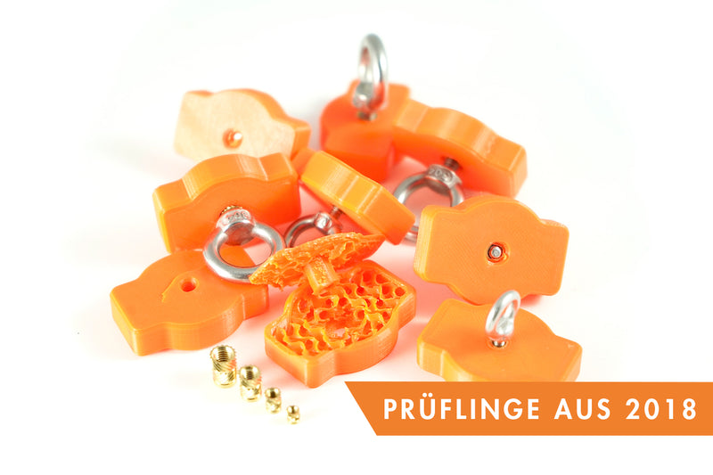 Prüflinge ruthex 2018 Gewindeeinsätze 3D Druck