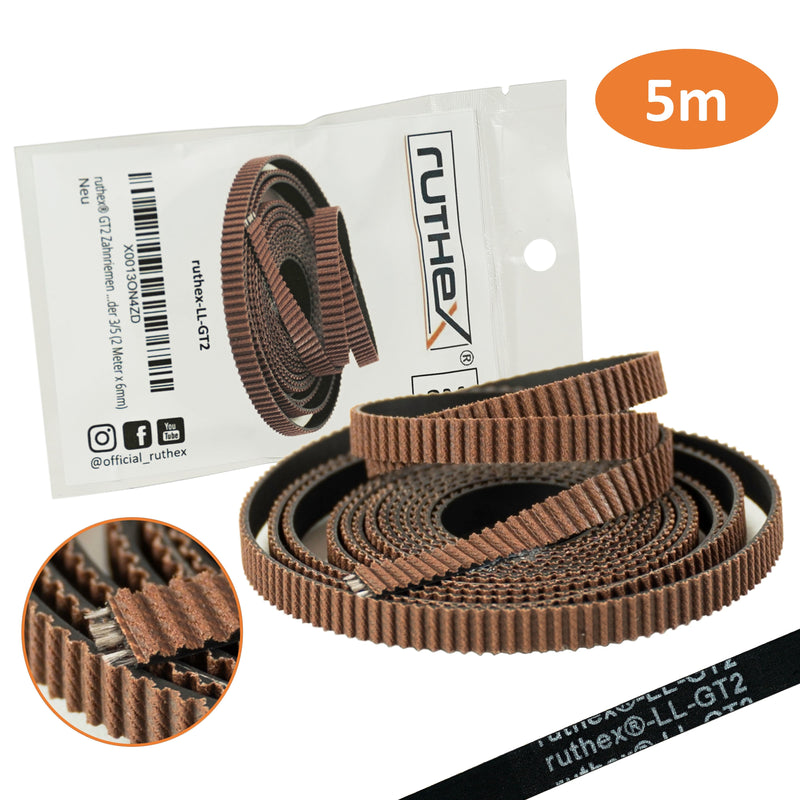 ruthex GT2 Zahnriemen (5m x 6mm) - Zugstrang aus Glasfaser