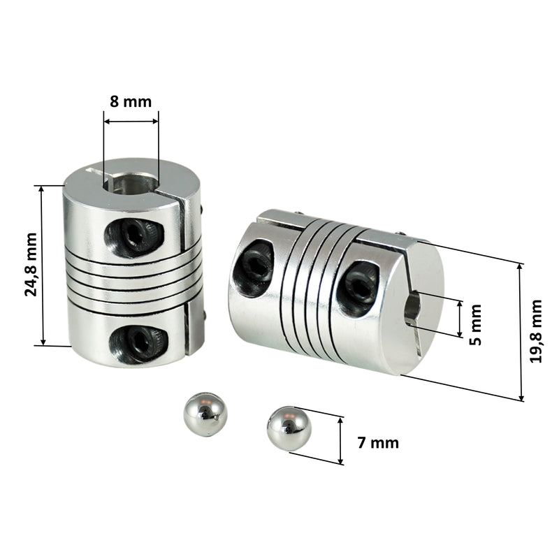 kupplung 5 x 8 mm 3D drucker kugel 