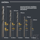 ruthex HSS Bohrerset für Gewindeeinsätze - M2, M2,5, M3, M4, M5, M6 & 1/4" – Bohren in Kunststoff, PLA, PETG, uvm. - 3,2 + 4 + 5,6 + 6,4 + 8mm ∅