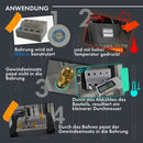 ruthex HSS Bohrerset für Gewindeeinsätze - M2, M2,5, M3, M4, M5, M6 & 1/4" – Bohren in Kunststoff, PLA, PETG, uvm. - 3,2 + 4 + 5,6 + 6,4 + 8mm ∅